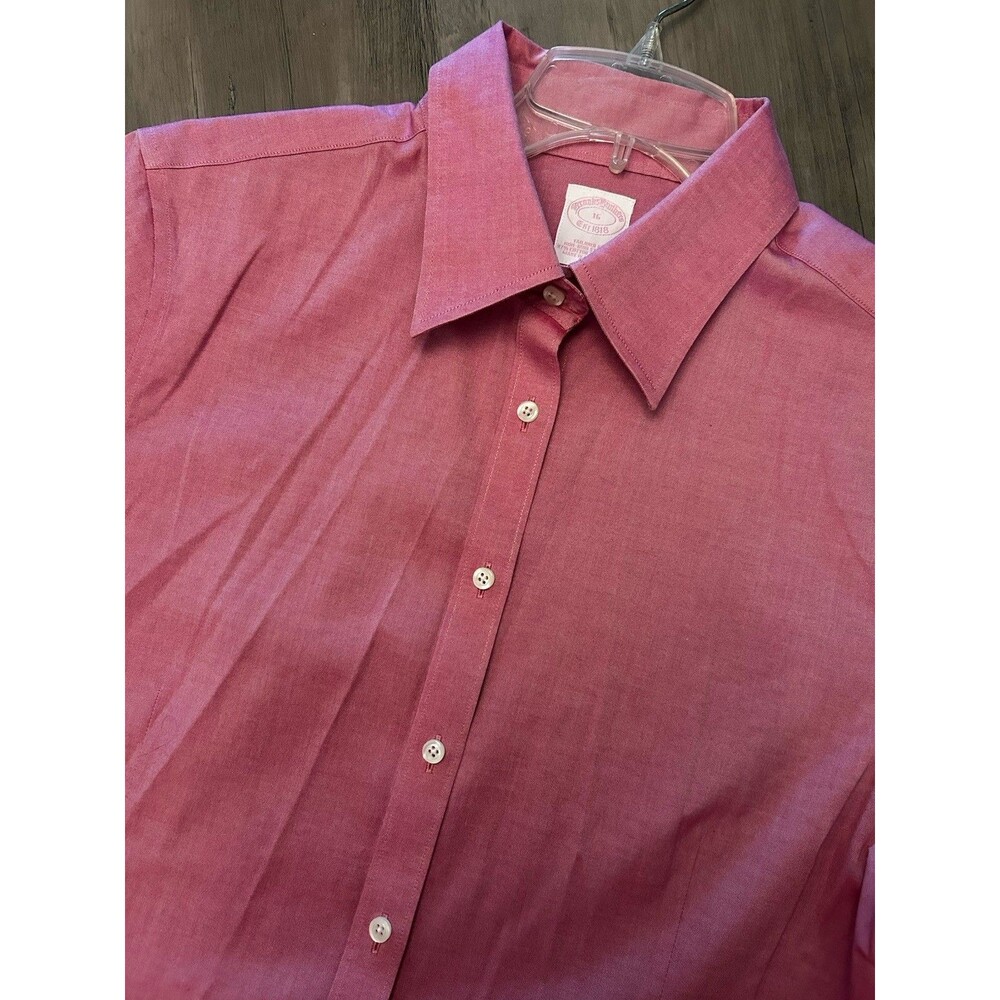 Brooks Brothers 1818 Womens Pink Cotton Button-Down Shirt Size 16